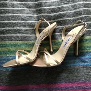 NWOT: Jimmy Choo satin heeled sandals, Size 10M